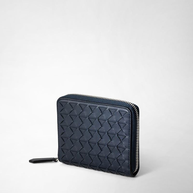 Serapian Mini zip wallet in mosaico navy blue Hotsell
