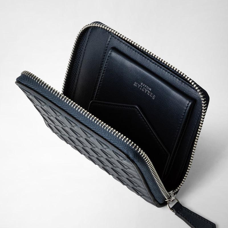 Serapian Mini zip wallet in mosaico navy blue Hotsell