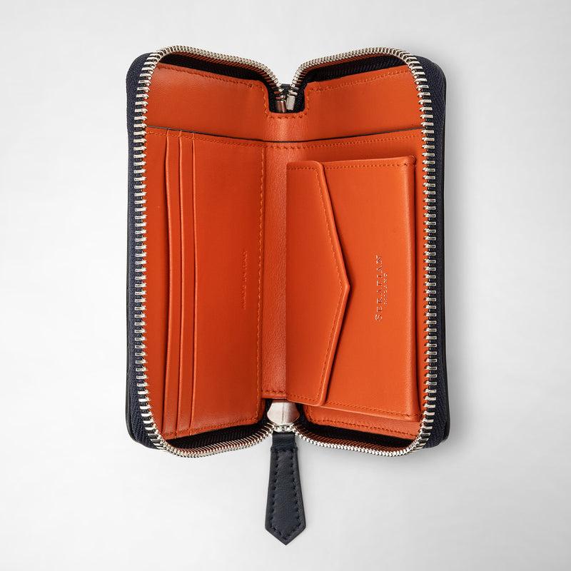Serapian Mini zip wallet in mosaico navy blue orange Vendita Economica