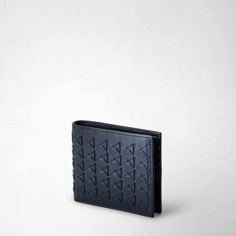 Serapian 8-card billfold in mosaico navy blue Saldi Di Fabbrica