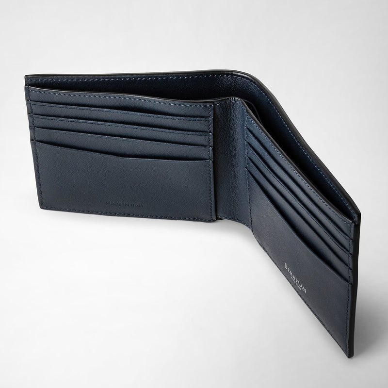 Serapian 8-card billfold in mosaico navy blue Saldi Di Fabbrica
