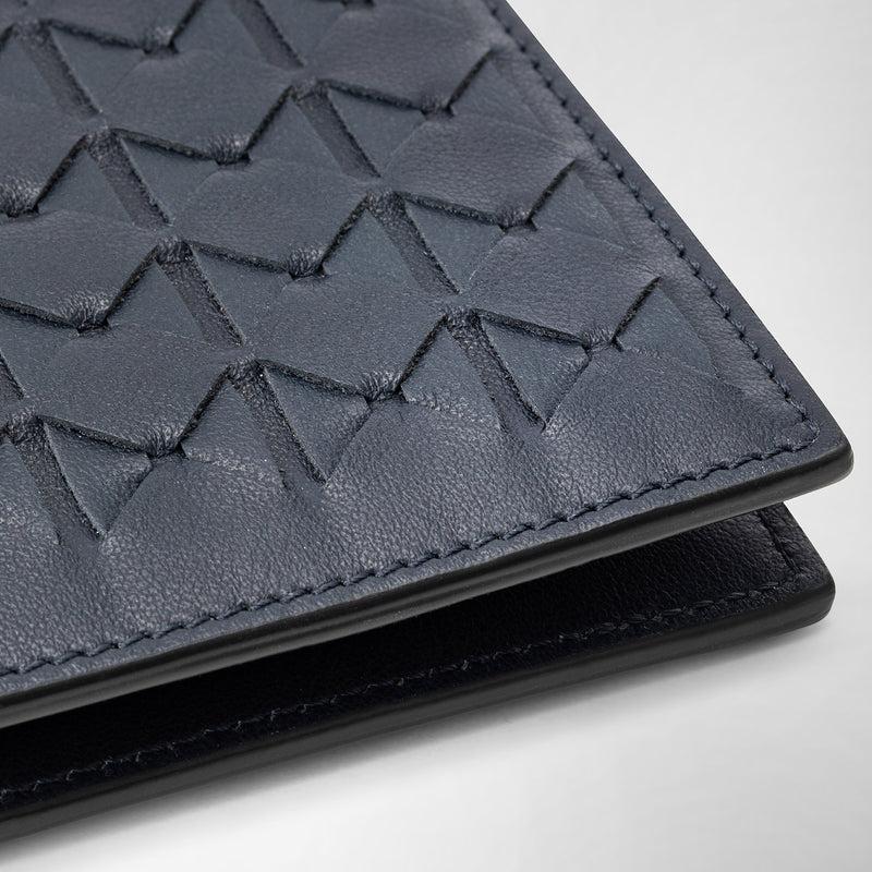 Serapian 8-card billfold in mosaico navy blue Saldi Di Fabbrica