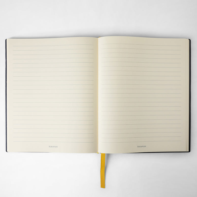 Serapian Large notebook in cachemire leather navy blue Acquista Ora