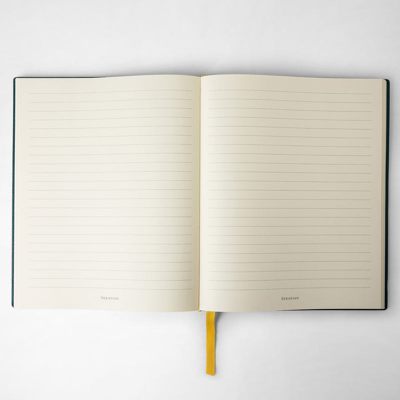 Serapian Large notebook in cachemire leather moss green Consegna Veloce