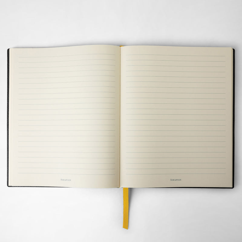 Serapian Large notebook in cachemire leather black Promozione Limitata