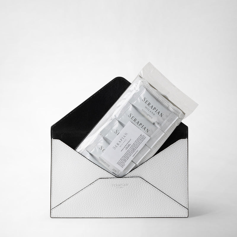 Serapian Pouch in cachemire leather white Sconto