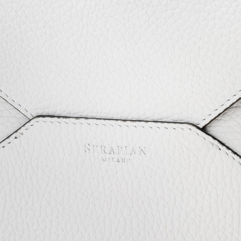 Serapian Pouch in cachemire leather white Sconto
