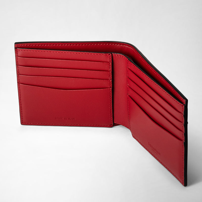 Serapian 8-card billfold in mosaico black and amaranth Outlet