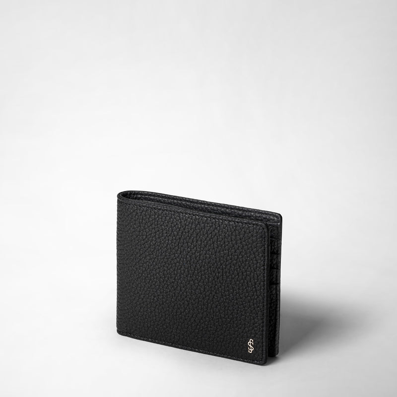 Serapian Portafoglio per 8 carte in pelle cachemire nero Saldi