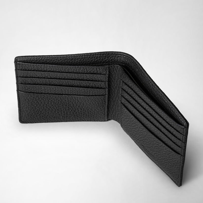 Serapian Portafoglio per 8 carte in pelle cachemire nero Saldi