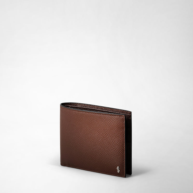 Serapian 8-card billfold wallet in evoluzione leather burgundy Vendita Calda