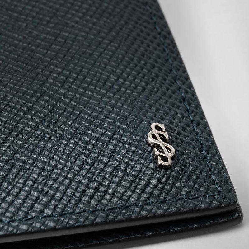 Serapian Portafoglio 8 carte pelle evoluzione blu navy Vendita Economica
