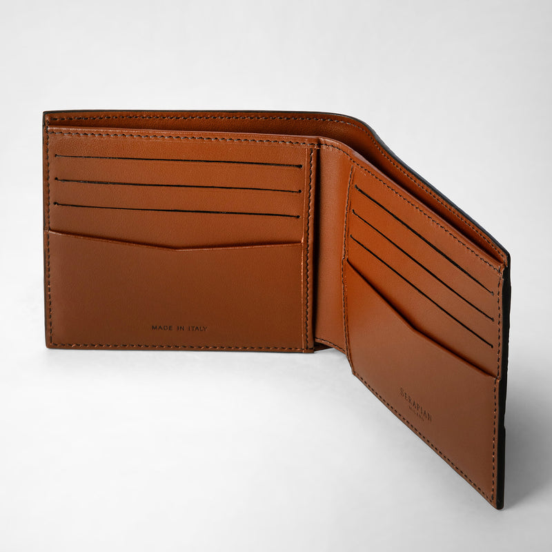 Serapian 8-card billfold wallet in stepan black cuoio Vendite Flash