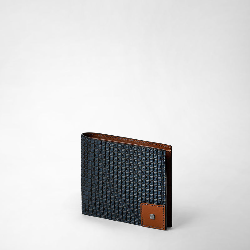 Serapian 8-card billfold wallet in stepan ocean blue-cuoio Negozio