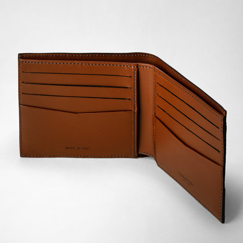 Serapian 8-card billfold wallet in stepan ocean blue-cuoio Negozio