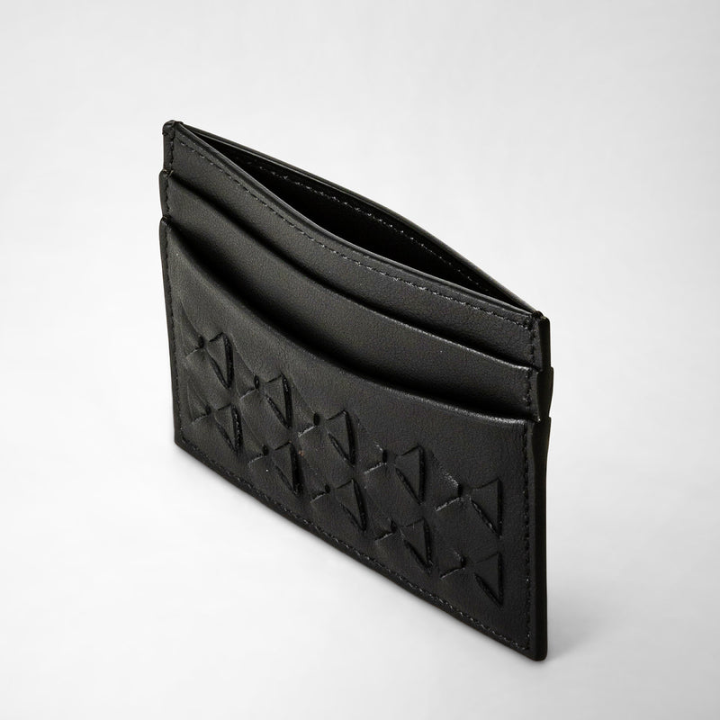 Serapian 4-card holder in mosaico black 2025