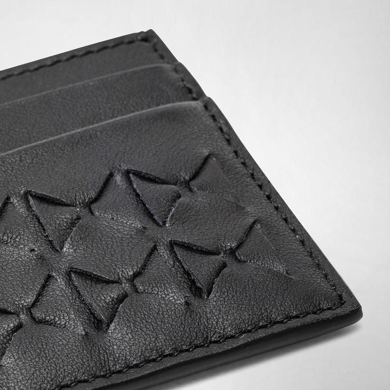 Serapian 4-card holder in mosaico black 2025