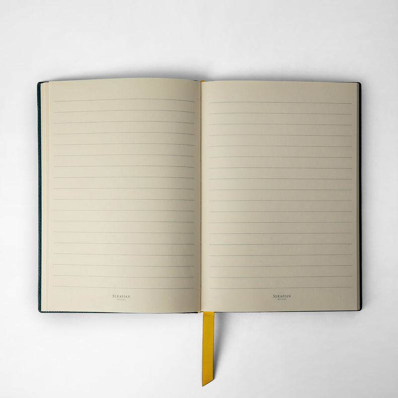 Serapian Notebook in cachemire leather moss green Italia