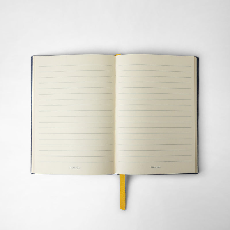 Serapian Notebook in cachemire leather avio blue In Linea