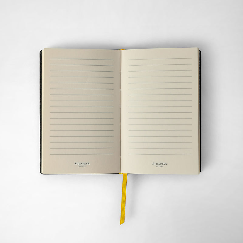Serapian Notebook in cachemire leather black Qualità