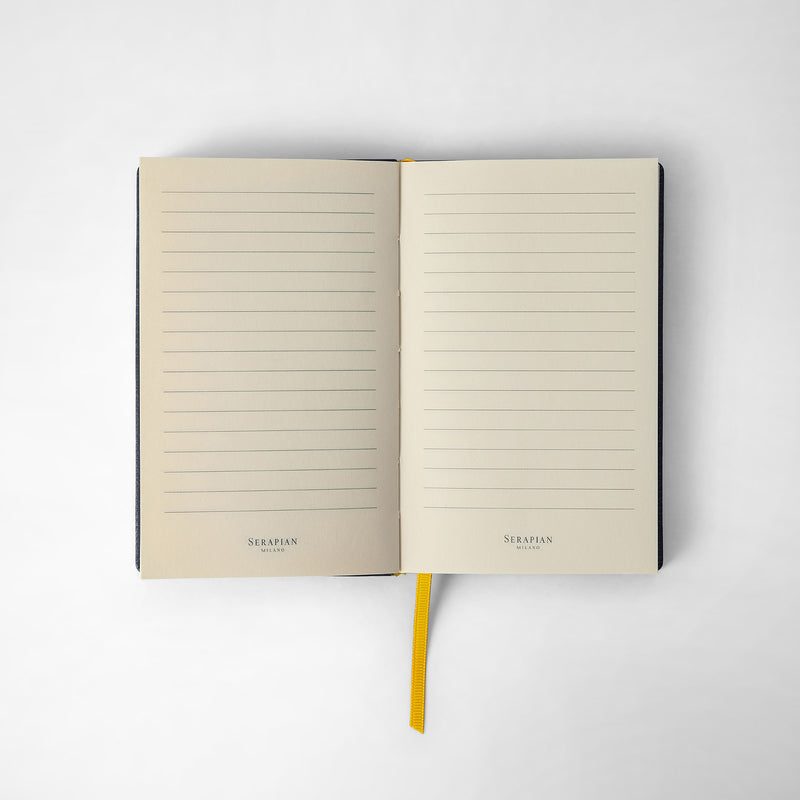 Serapian Notebook in cachemire leather avio blue Vendita