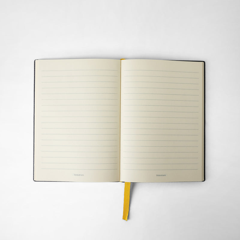 Serapian Notebook in cachemire leather navy blue Promozione
