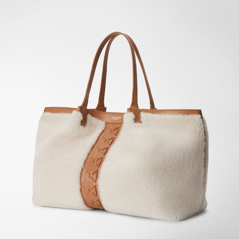 Serapian TOTE BAG SECRET IN SHEARLING Spedizione Gratuita