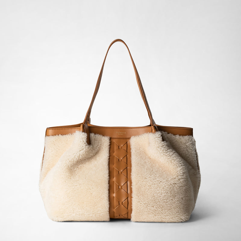 Serapian TOTE BAG SECRET PICCOLA IN SHEARLING Pezzi Unici