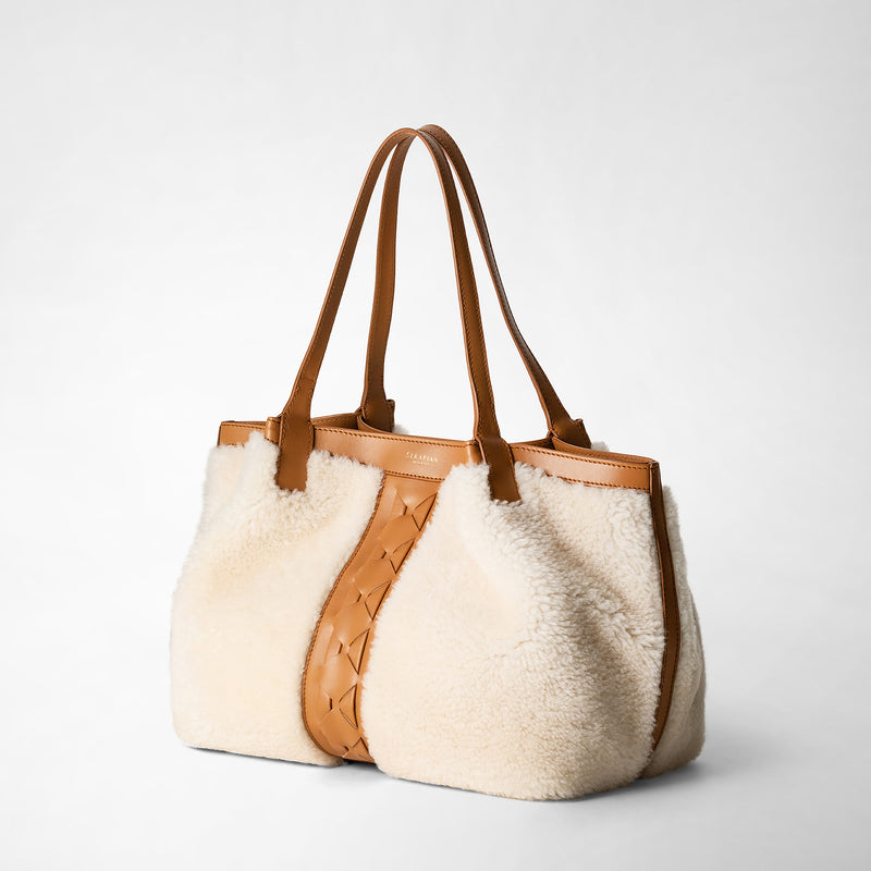 Serapian TOTE BAG SECRET PICCOLA IN SHEARLING Pezzi Unici