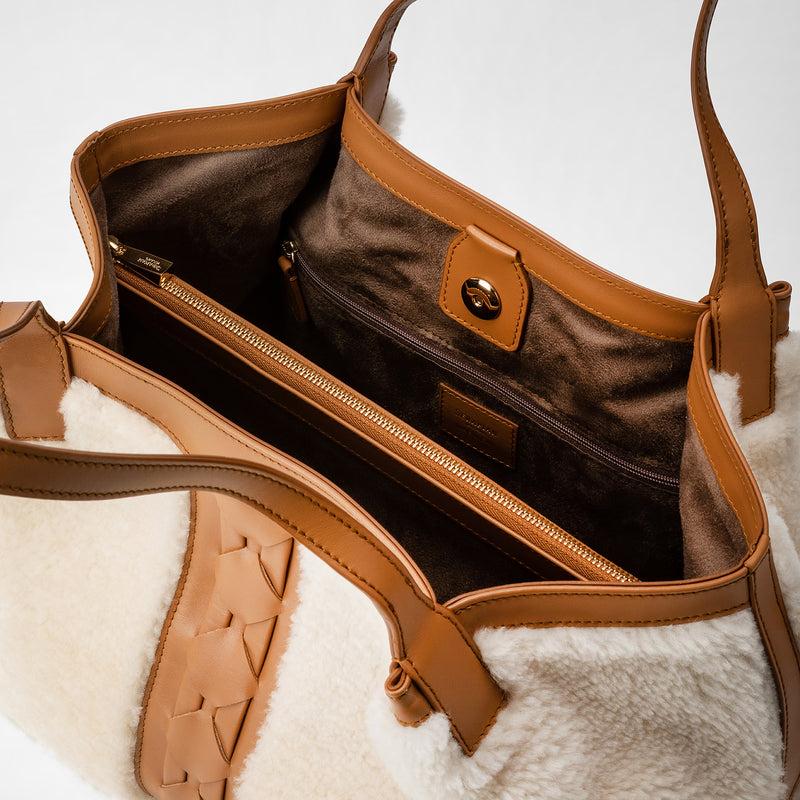 Serapian TOTE BAG SECRET PICCOLA IN SHEARLING Pezzi Unici