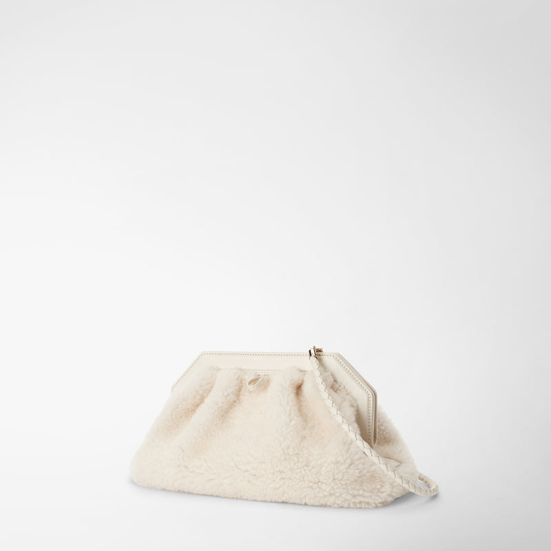Serapian CLUTCH SECRET IN SHEARLING Soddisfazione Garantita