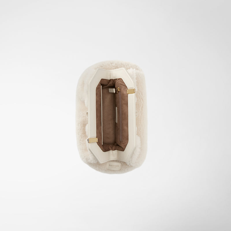 Serapian CLUTCH SECRET IN SHEARLING Soddisfazione Garantita