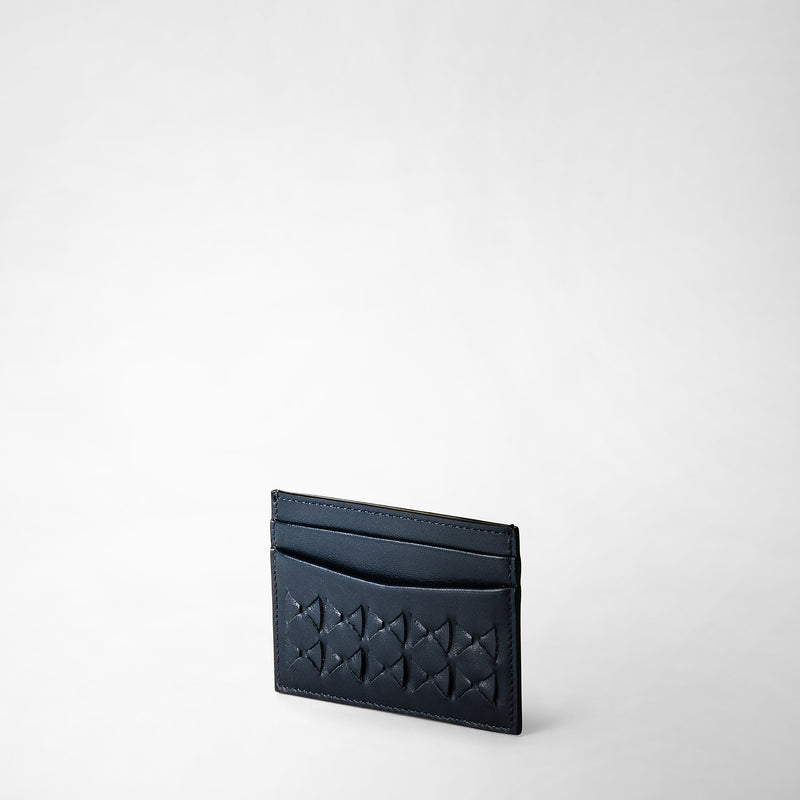 Serapian 4-card holder in mosaico navy blue Shopping Online