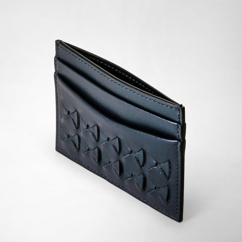 Serapian 4-card holder in mosaico navy blue Shopping Online