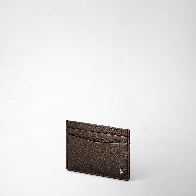 Serapian Portacarte per 4 carte in pelle cachemire espresso Prezzo Ridotto