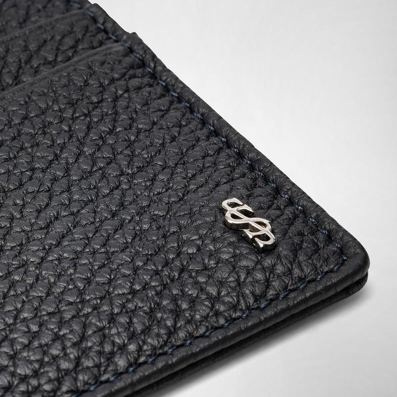 Serapian Portacarte per 4 carte in pelle cachemire blu Sottocosto