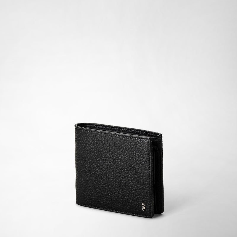 Serapian Portafoglio 4 carte portamonete pelle cachemire nero Economico