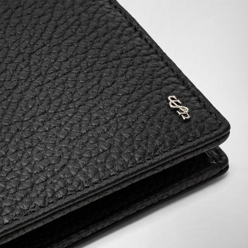 Serapian Portafoglio 4 carte portamonete pelle cachemire nero Economico