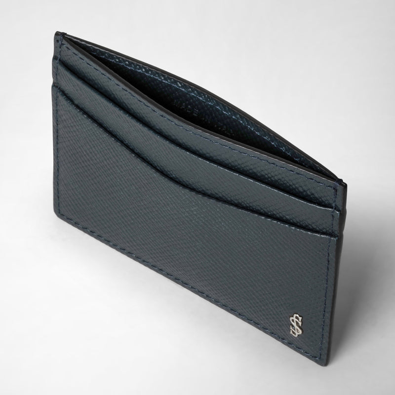 Serapian Portacarte per 4 carte in pelle evoluzione blu navy Online