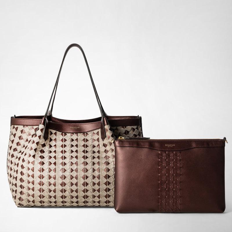 Serapian TOTE BAG SECRET PICCOLA IN LANA E MOSAICO Nuovo