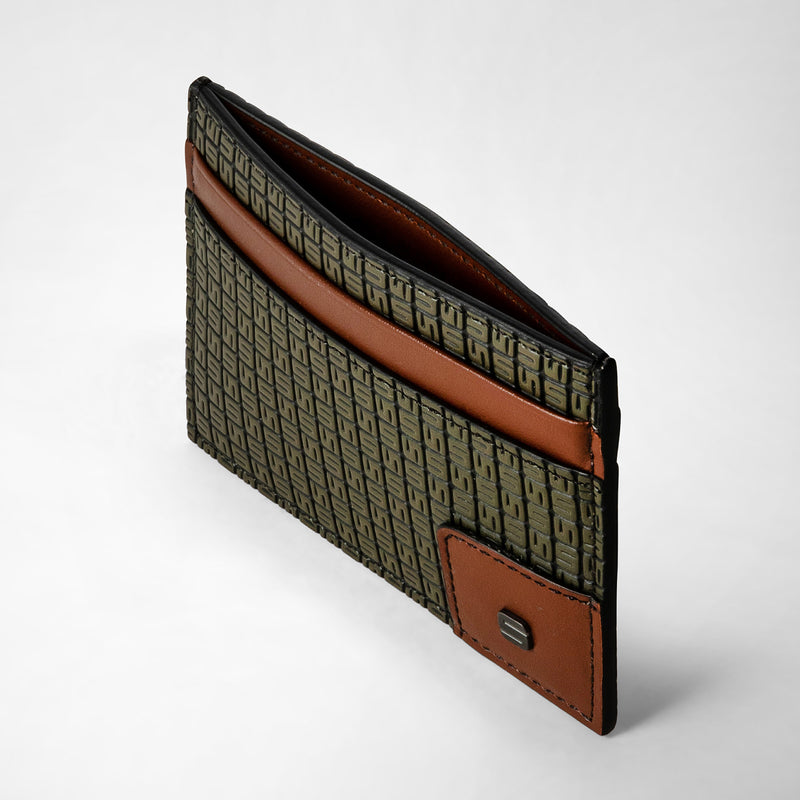 Serapian 4-card holder in stepan 72 kaki and cuoio Promozione