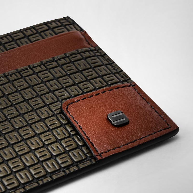 Serapian 4-card holder in stepan 72 kaki and cuoio Promozione