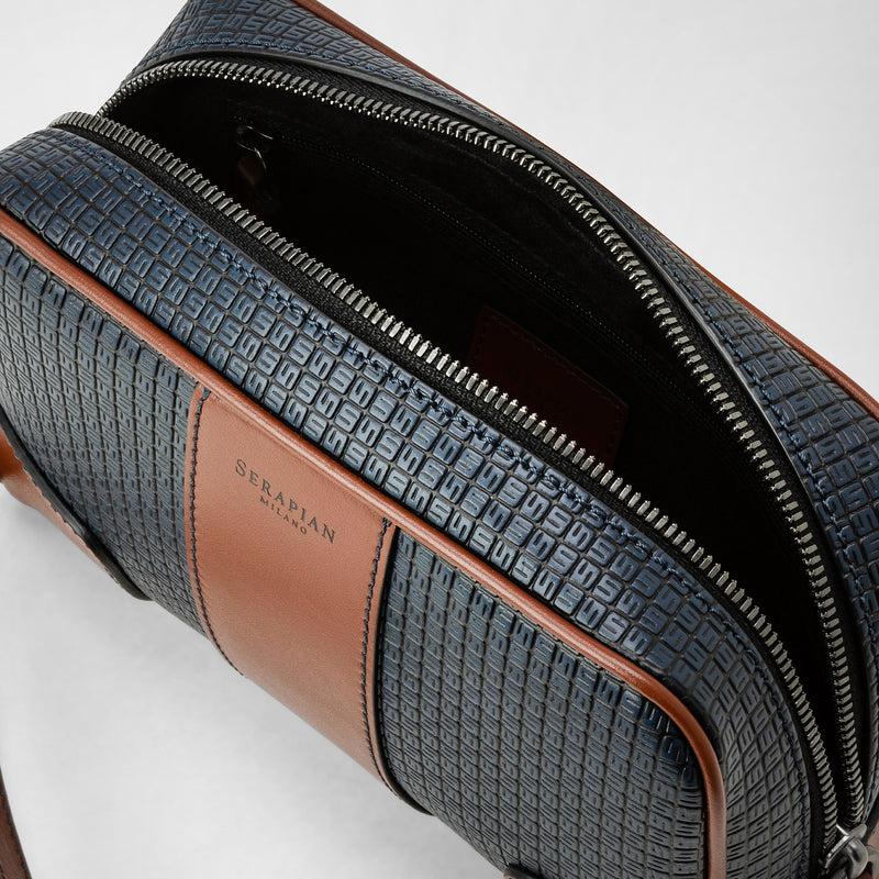 Serapian Pochette in stepan 72 blu oceano-cuoio Saldi