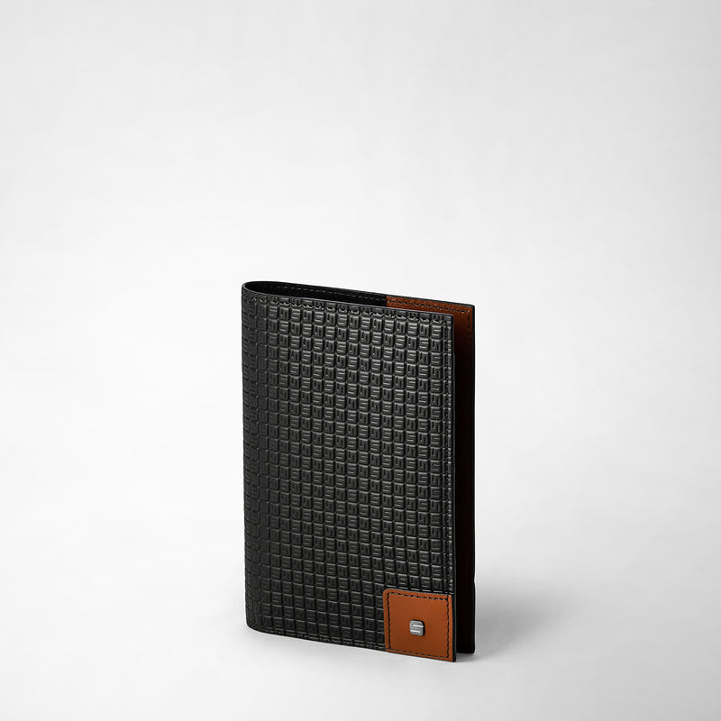 Serapian Passport holder in stepan 72 black cuoio Vendite stagionali