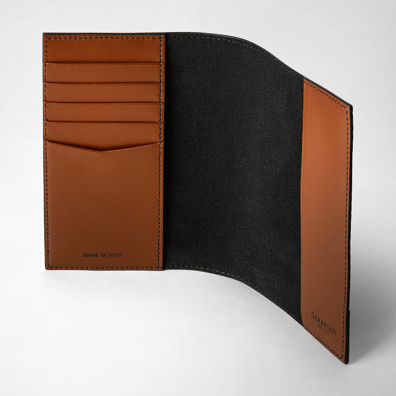 Serapian Passport holder in stepan 72 black cuoio Vendite stagionali