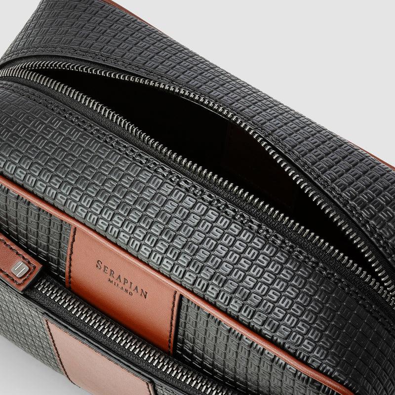 Serapian Washbag in stepan 72 black-cuoio Cyber Monday