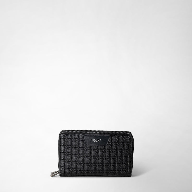 Serapian POCHETTE DA VIAGGIO CON ZIP DOPPIA IN STEPAN Offerta natalizia
