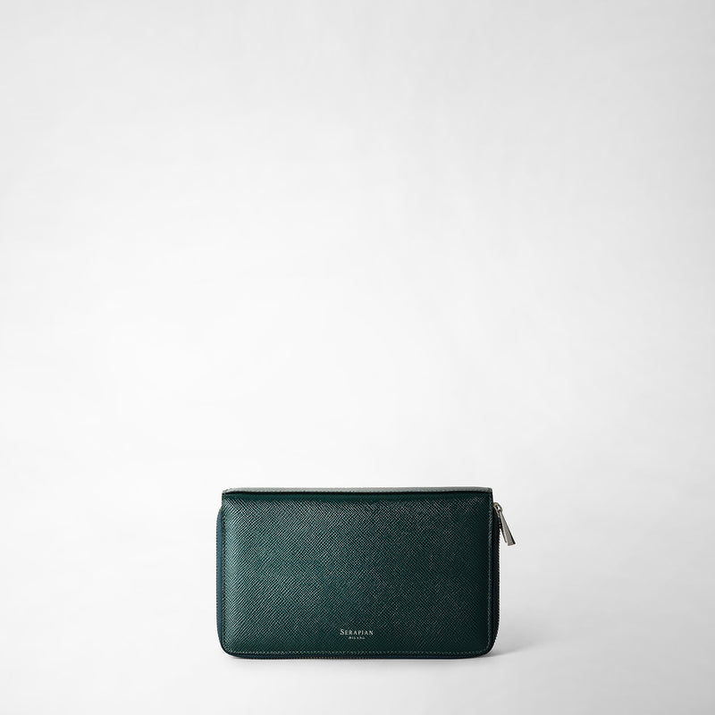 Serapian POCHETTE DA VIAGGIO CON ZIP DOPPIA IN PELLE EVOLUZIONE Offerta per la Festa della Mamma