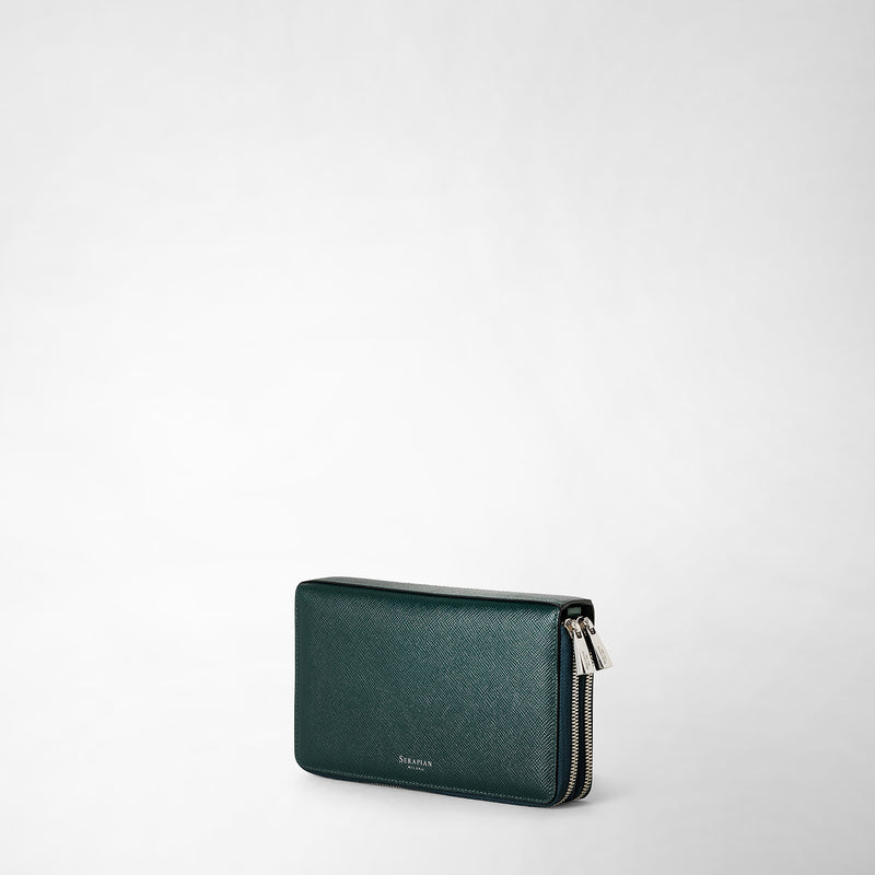 Serapian POCHETTE DA VIAGGIO CON ZIP DOPPIA IN PELLE EVOLUZIONE Offerta per la Festa della Mamma