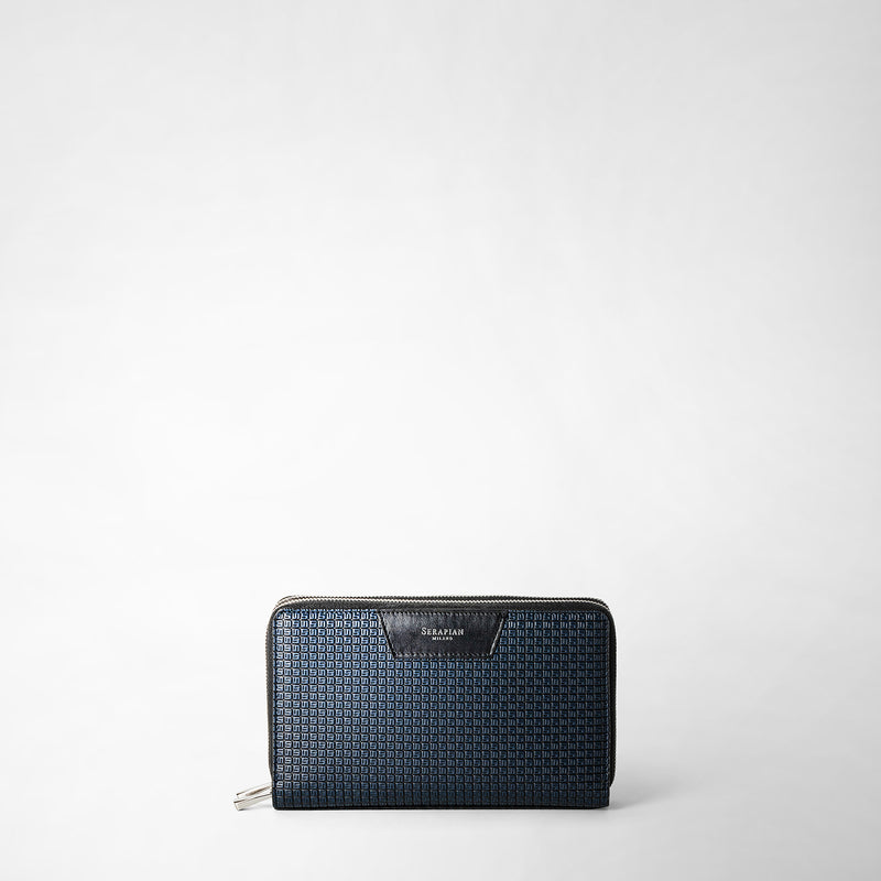 Serapian Pochette da viaggio zip doppia stepan blu oceano-nero Offerta Anniversario